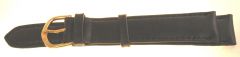 Lederarmband 18mm,schwarz,goldfarbene Schließe