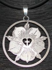 Lutherrose-filigran-Silber, Handarbeit