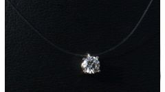 0,7 ct schwebender Diamant Kette ,Collier Gold 