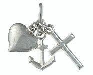 Anhänger Silber,  Seemannsgrab, Glaube-Liebe-Hoffnung