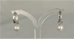 Silbercreolen,11,5mm mit Einhänger (Wachsperle) 8mm