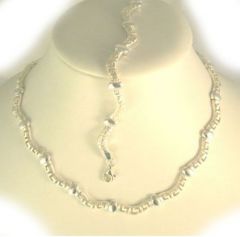 Silbercollier+Armband 6,7mm breit