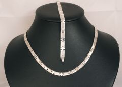 Silbercollier-mit-Armband-Esprit-Design,ca.45+19,5cm, 5,5mm breit
