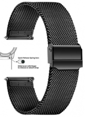 uhrenband- metall schwarz-18mm