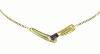 Goldcollier, Amethyst,Gold-333 Panzerkettchen 45cm.