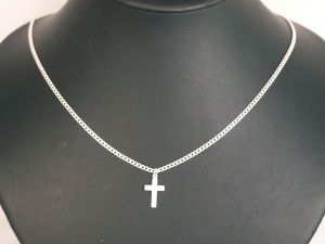 Silberkette mit Kreuzanhänger Silber 925  17*10 mm Kette 45cm