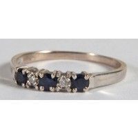 Safier-Diamantring, Gold  750,Weissgold