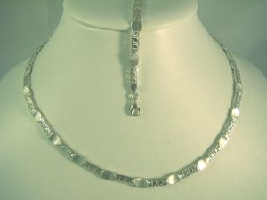 Silbercollier+Armband, 45cm+19,5cm