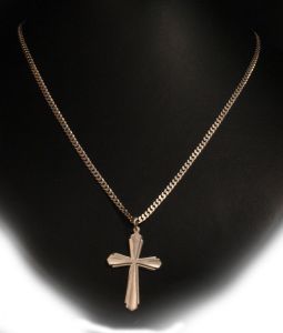 Kette mit Kreuzanhänger Silber, 40*26mm, Kette 50cm