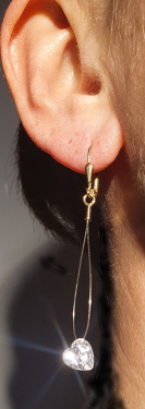 Schwebender Ohrring Zirkonia 8mm gold 333