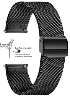 uhrenband- metall schwarz-18mm